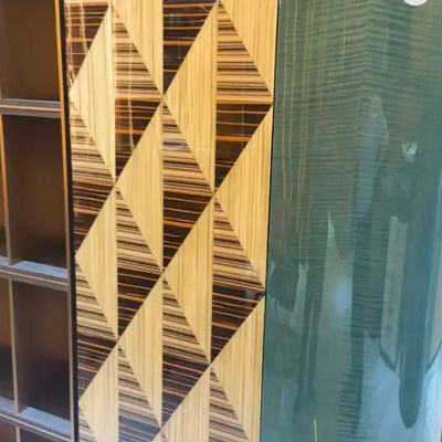 Natural Dyed Wood Veneer Coloured ISO9001 Wall Cabinet Interior Decoration