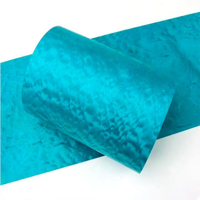 Blue Dyed Wood Veneer Fleece Backed Sheet Rolls Moisture Proof 1.5mm Thickness
