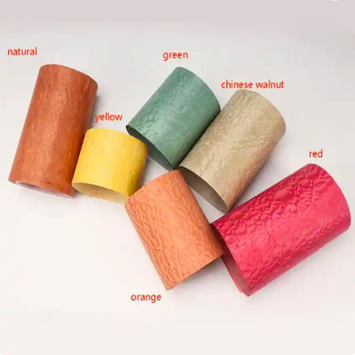 Orange Dyed Decorative Wood Veneer Sheets , 0.6mm-3mm Colored Wood Veneer