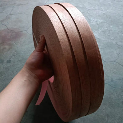 Smooth Red Walnut Veneer Edge Banding , 150m Plywood Edge Banding Roll