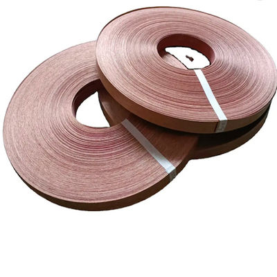 Smooth Red Walnut Veneer Edge Banding , 150m Plywood Edge Banding Roll
