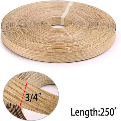 Red Oak Wood Edge Banding FSC Flexible Plywood Strip Tape 3/4 Inch 250 Ft